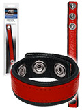 Push Xtreme Leather - Cockring en cuir rouge