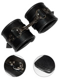 Menottes - Black Padded Leather Restraint Cuffs